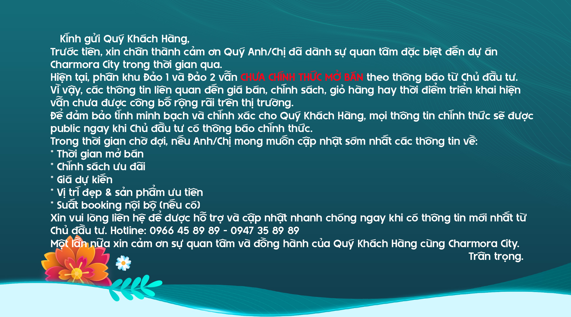 Thư ngỏ Charmora City